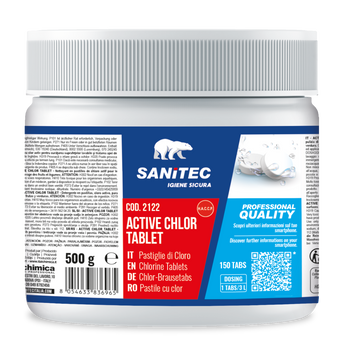 Cloro attivo in pastiglie per superfici e acque Sanitec Active Chlor Tablet 500 g