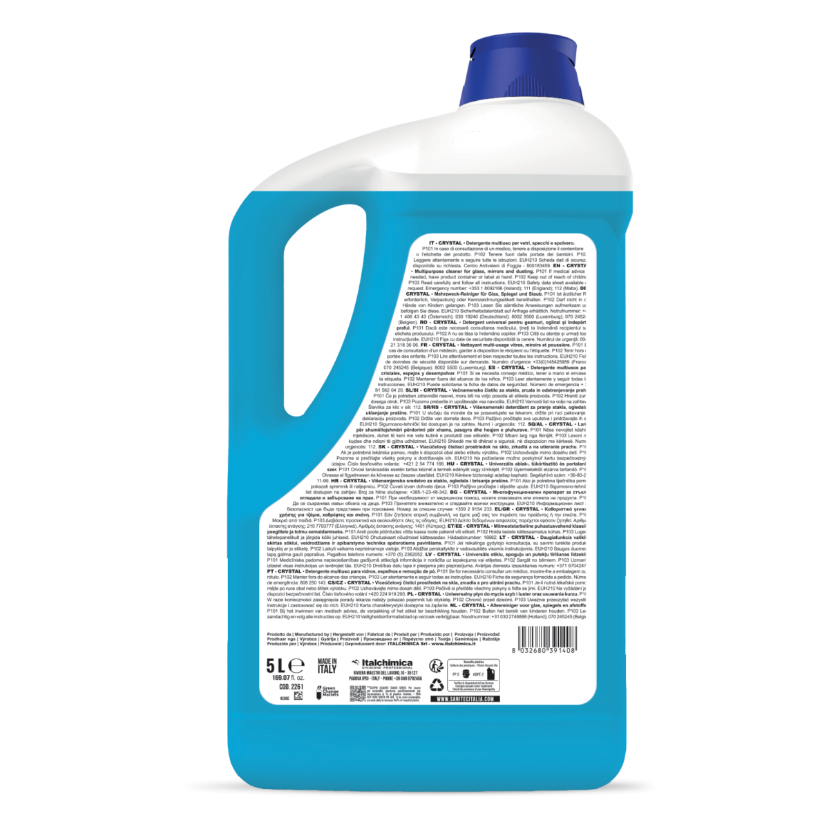 Detergente multiuso per vetri e polvere Sanitec Crystal 5 litri