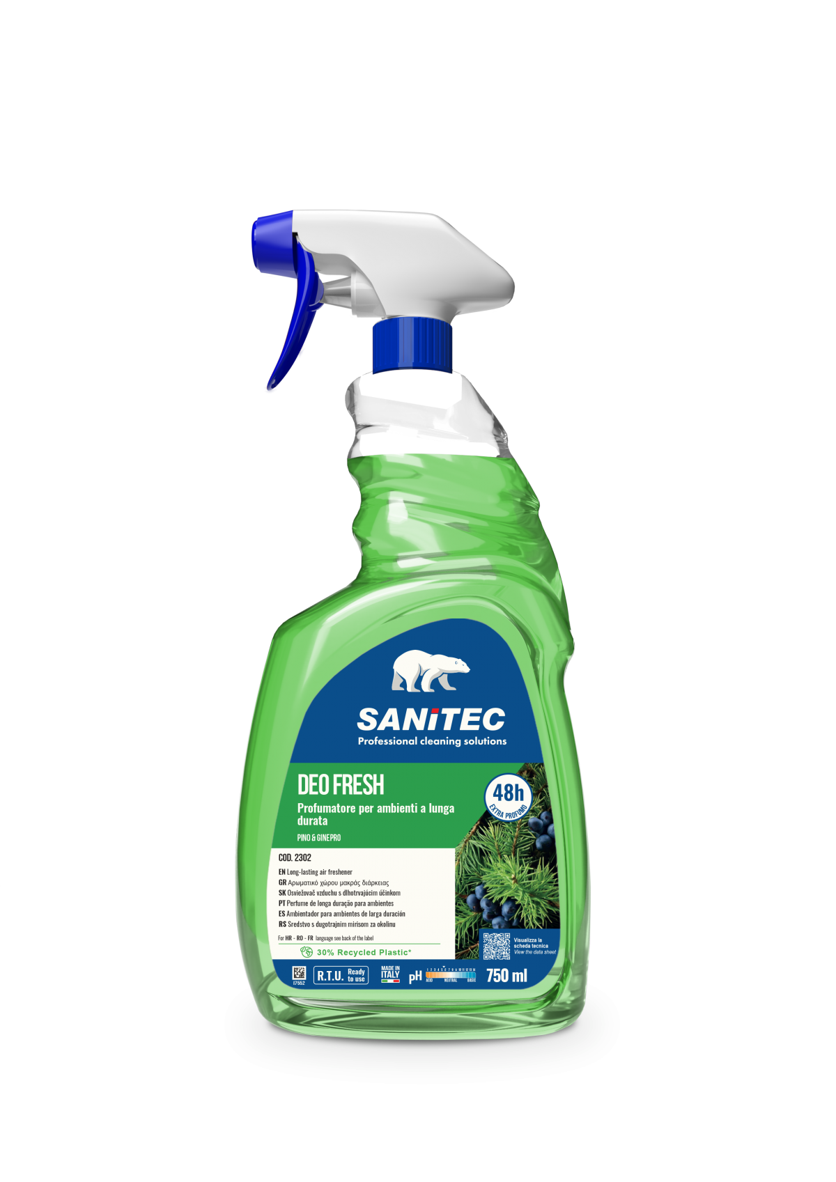 Profumatore per ambienti a lunga durata Sanitec Deo Fresh Pino e Ginepro 6x750 ml
