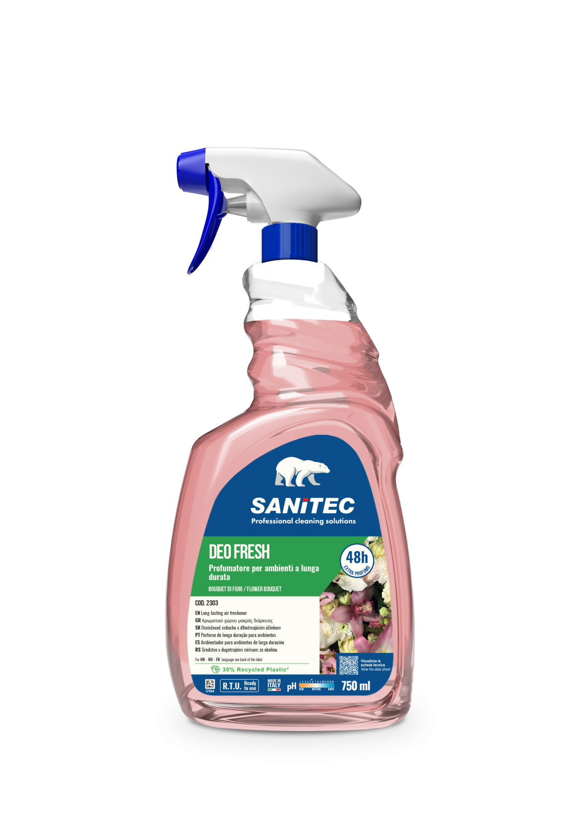 Profumatore per ambienti a lunga durata Sanitec Deo Fresh Bouquet di Fiori 6x750 ml