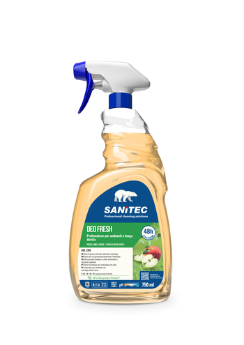 Profumatore per ambienti a lunga durata Sanitec Deo Fresh Pesca & Mela Verde 750 ml