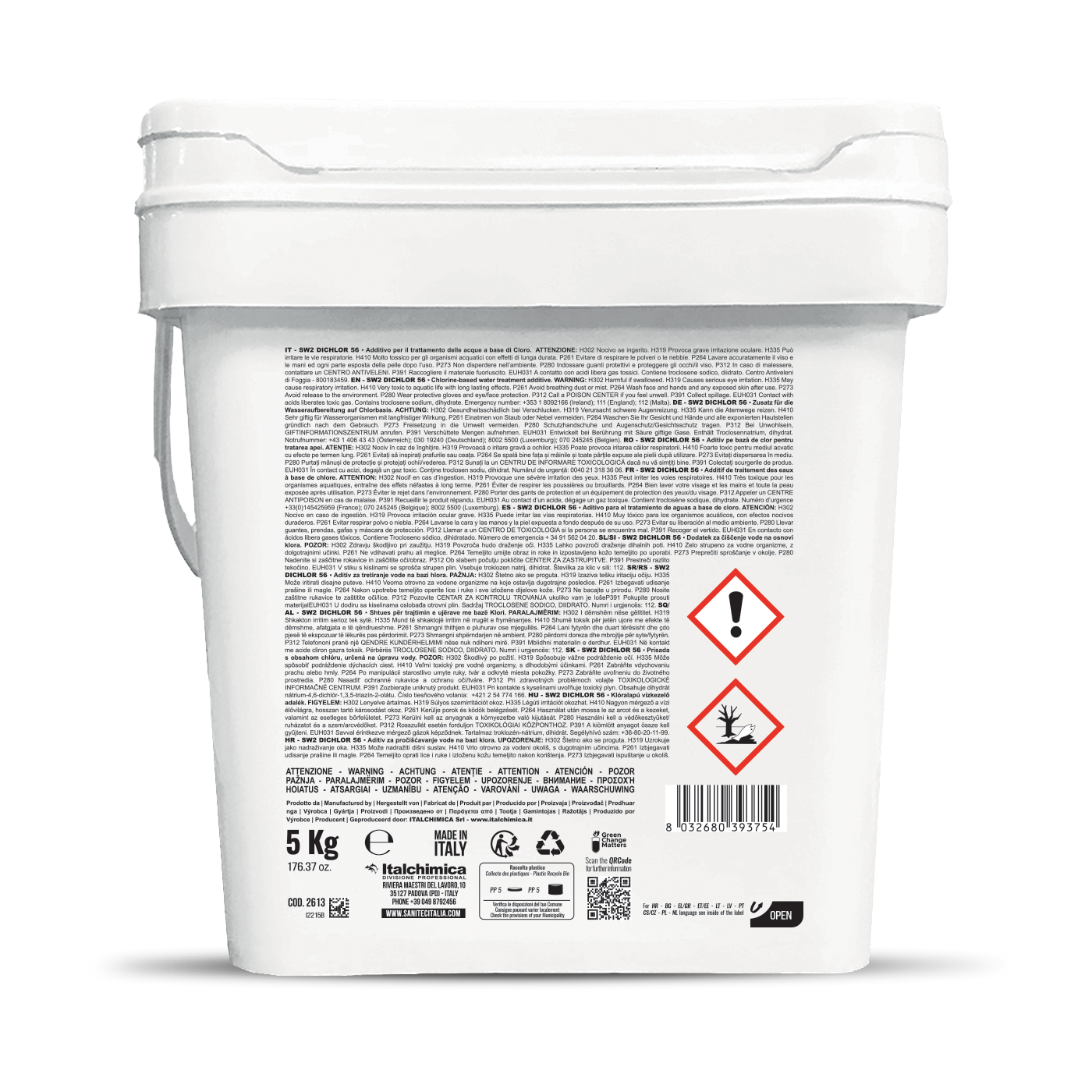 Additivo per trattamento acque piscina Sanitec SW DICHLOR 5 kg