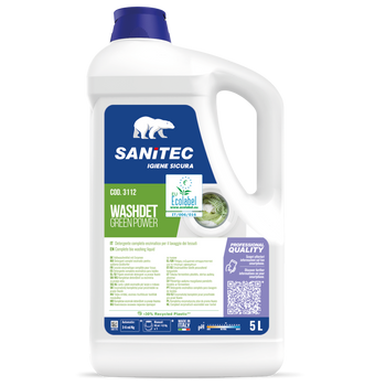 Detergente Ecolabel per bucato Sanitec Washdet Green Power 5 litri