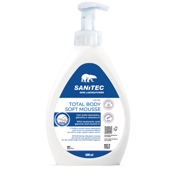 Mousse detergente corpo e capelli Sanitec Total Body Soft Mousse 600 ml