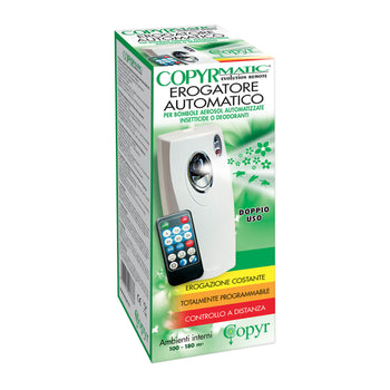 Dispensador automático programable para insecticidas o fragancias con evolución copirrmática Tendomo remoto remoto