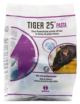 Appât antiparasitaire rodenticide pour souris et rats Orma Tiger 25 Paste 150 gr
