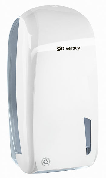 Dispenser per carta igienica in fogli intercalati Diversey Dispenser Toilet Folded White PCR