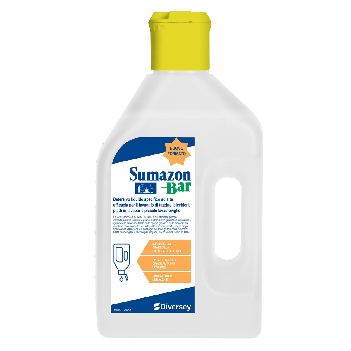 Detergente liquido con cloro per lavabar Diversey Sumazon Bar L61 2 litri