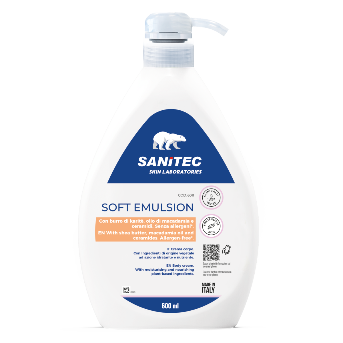 Crema corpo idratante Sanitec Soft Emulsion 6x600 ml