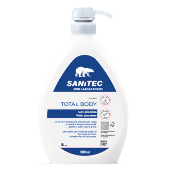Dermodetergente corpo e capelli Sanitec Total Body 6x1 litro