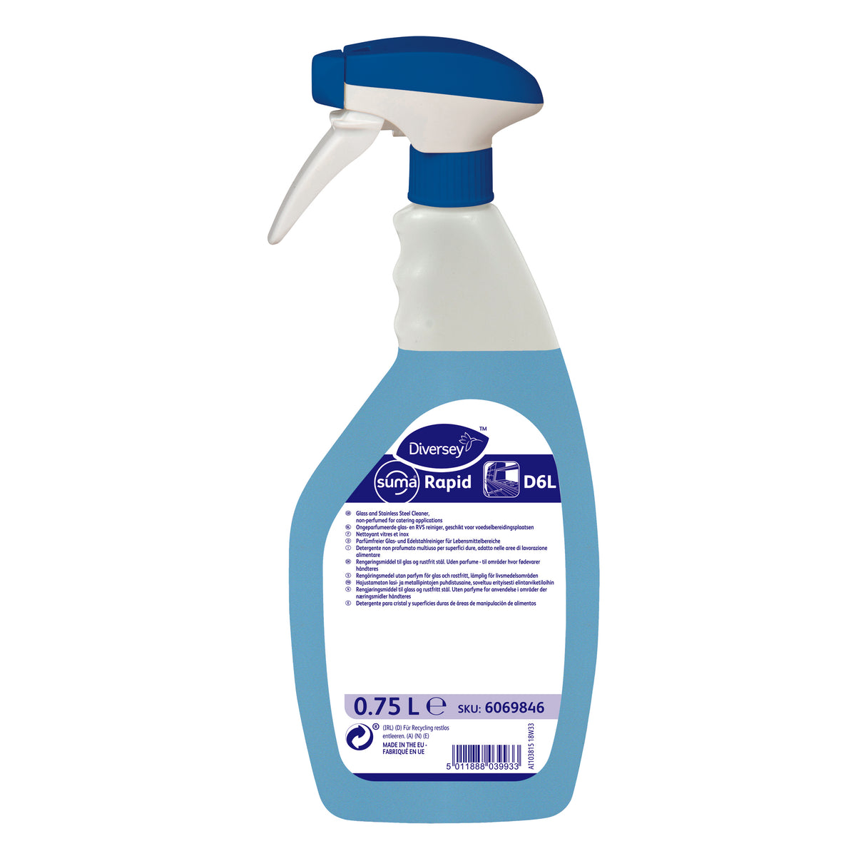 Detergente pronto all'uso per vetri e superfici Diversey Suma Rapid D6L D6L 750 ml