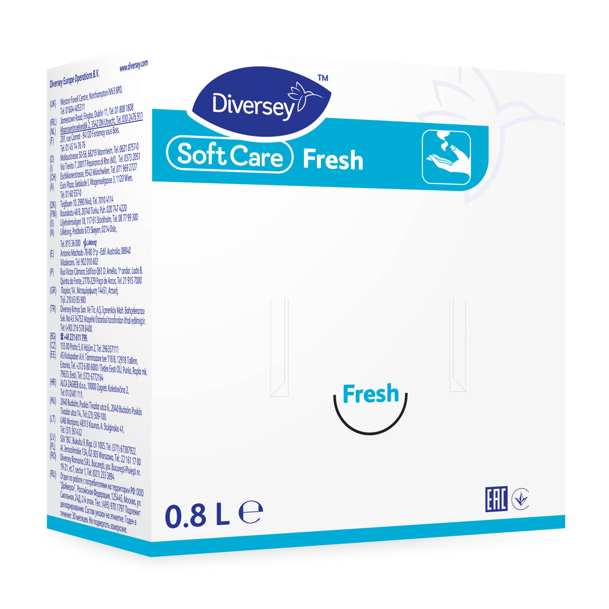Detergente lavamani profumato Diversey Soft Care Fresh 800 ml