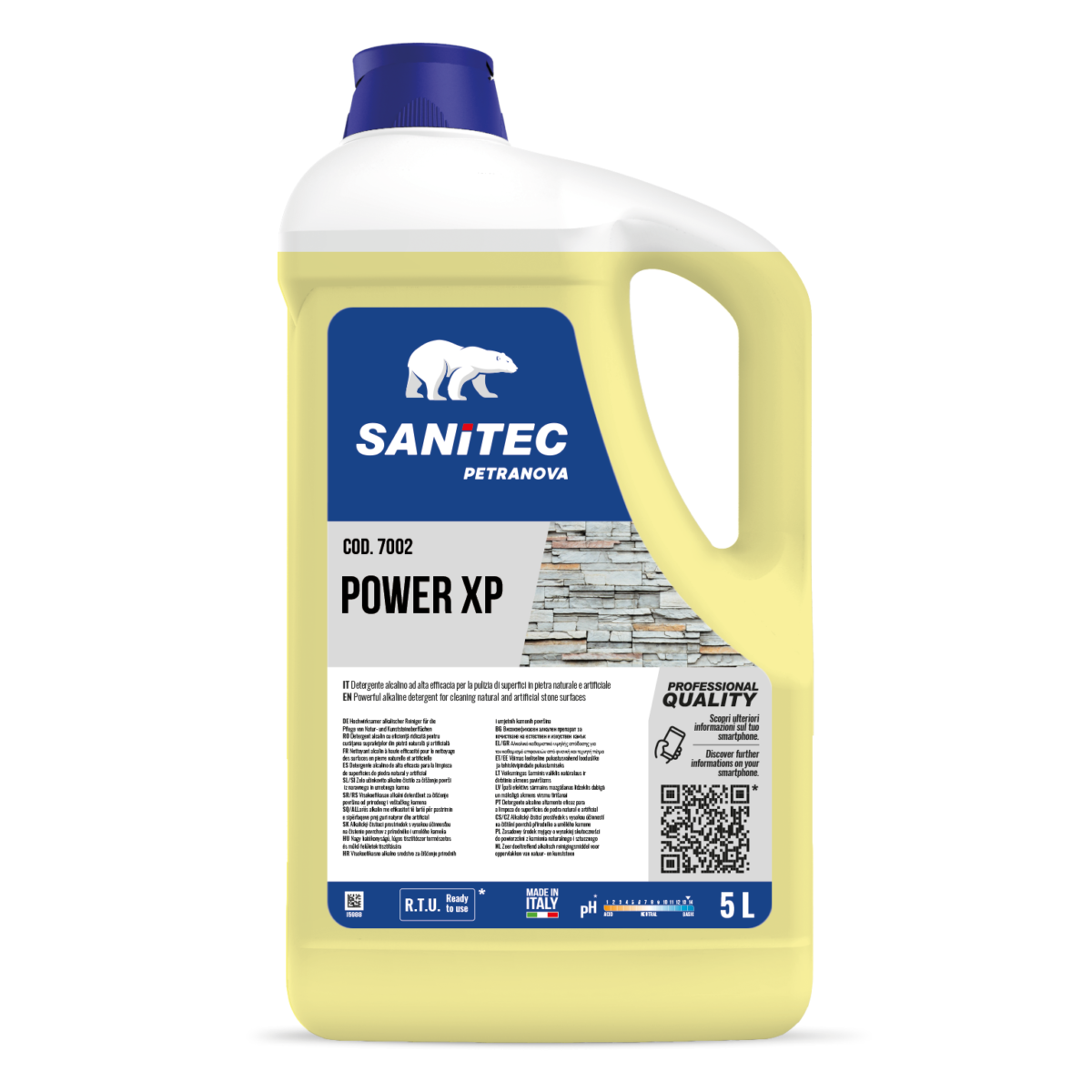 Detergente alcalino per pietra naturale e artificiale Sanitec Power XP 5 litri