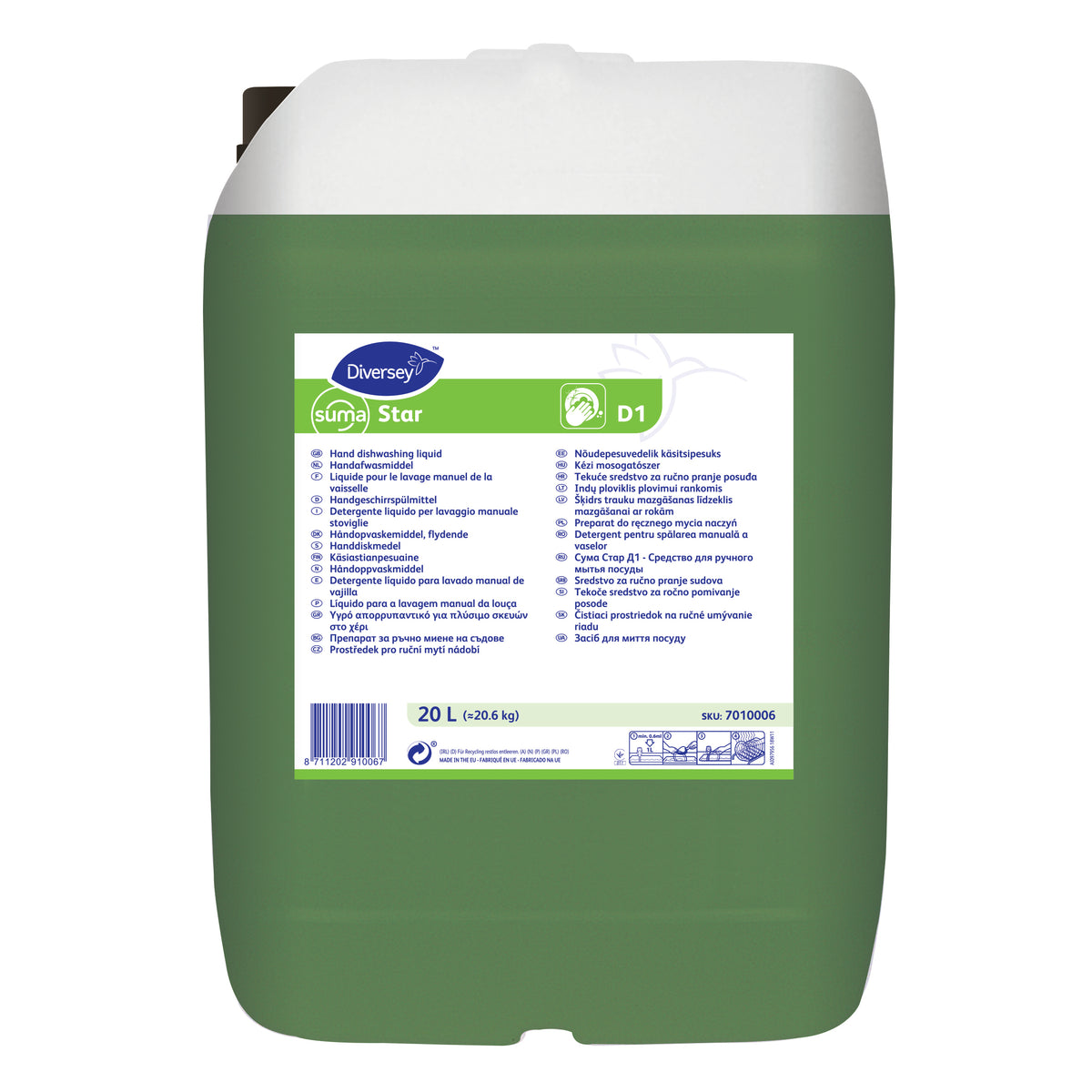 Detergente liquido per lavaggio manuale stoviglie Diversey Suma Star D1 20 litri