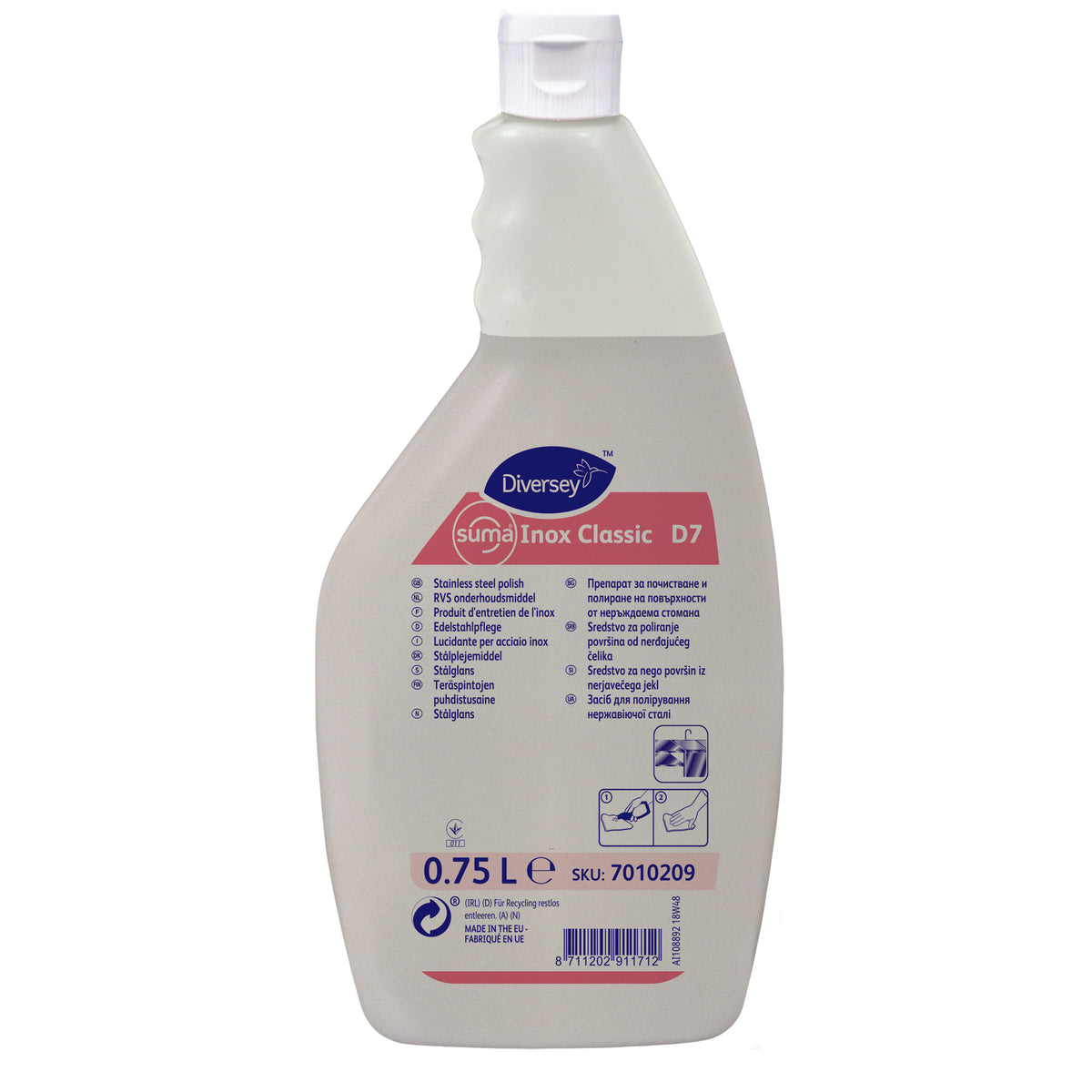 Lucidante per acciaio inox Diversey Suma Inox Classic D7 6x750 ml