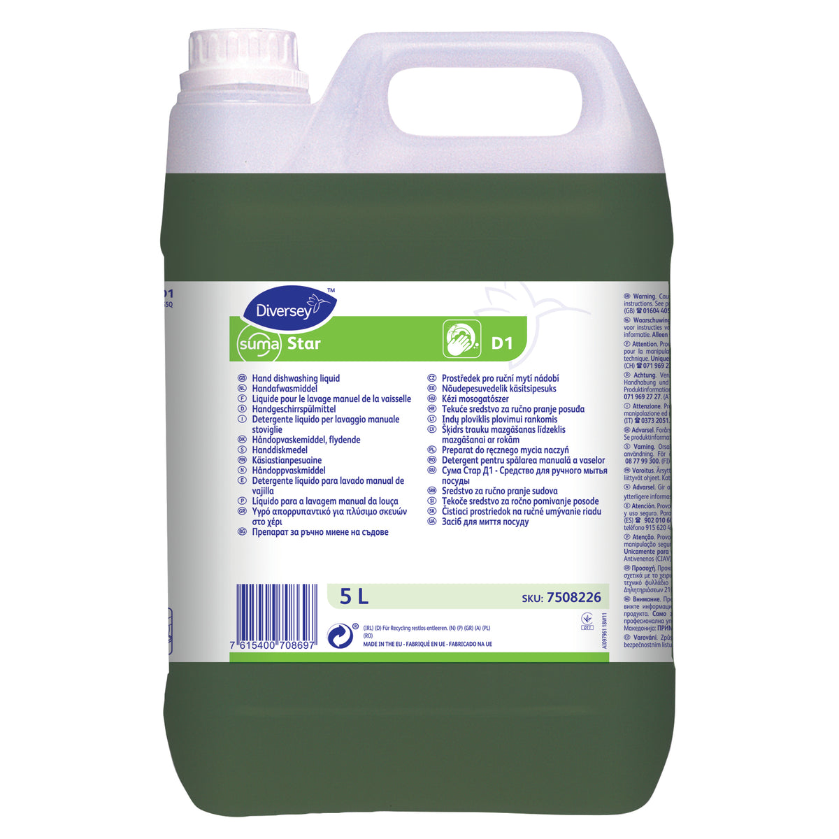 Detergente liquido per lavaggio manuale stoviglie Diversey Suma Star D1 5 litri