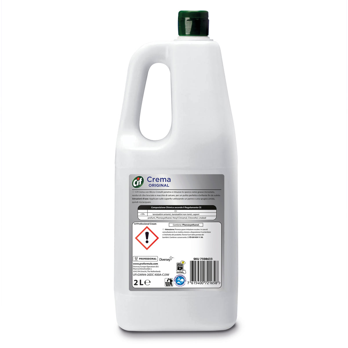 Detergente cremoso per bagno e cucina Diversey Cif Crema Classica 6x2 litri