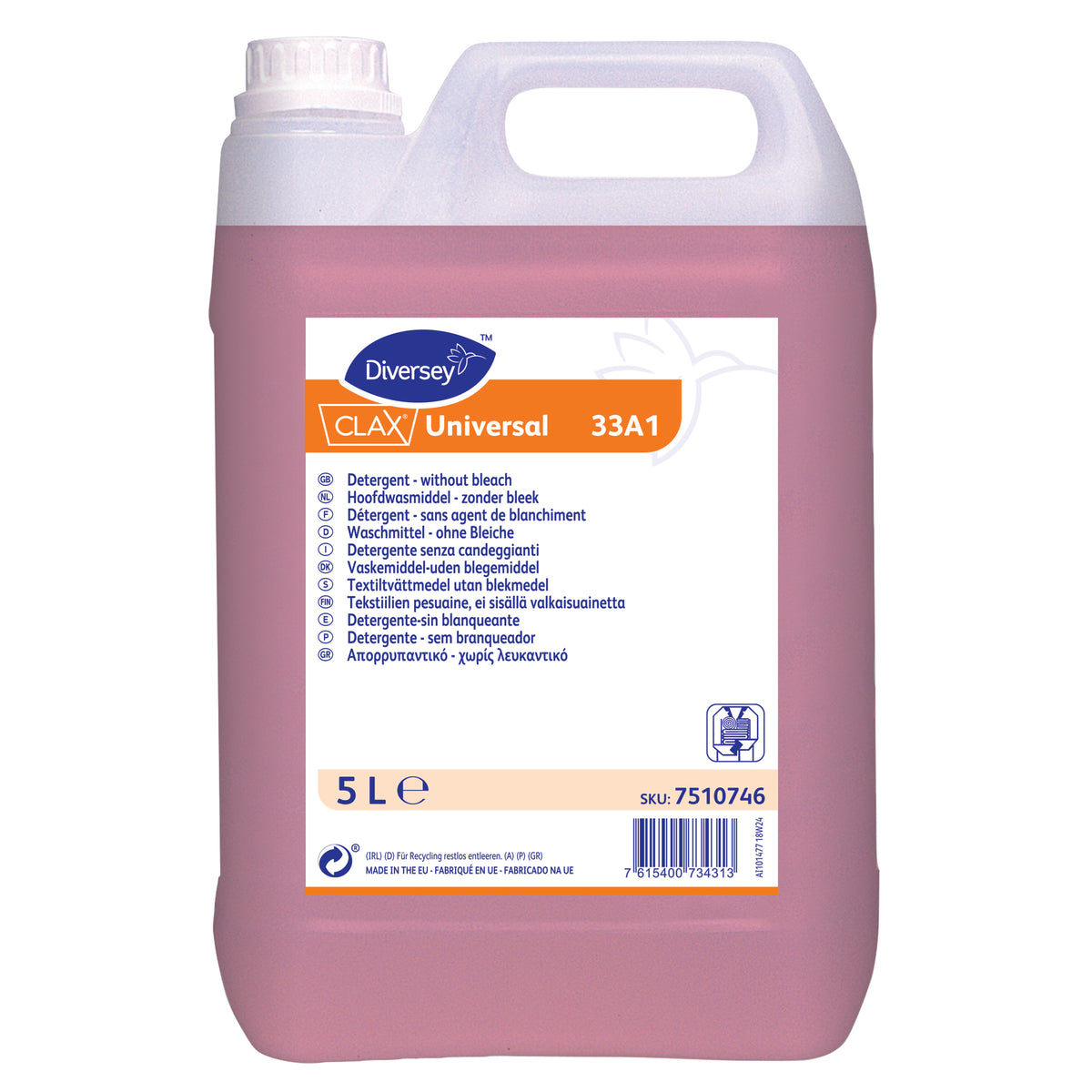 Detersivo liquido per tessuti delicati e colorati Diversey Clax Universal 33A1 2x5 litri