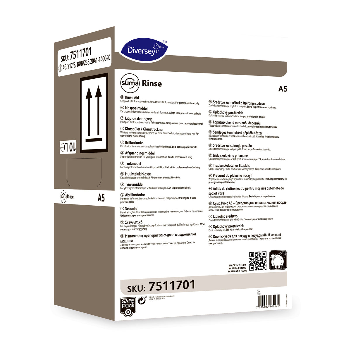 Brillantante neutro Diversey Suma Rinse A5 10 litri