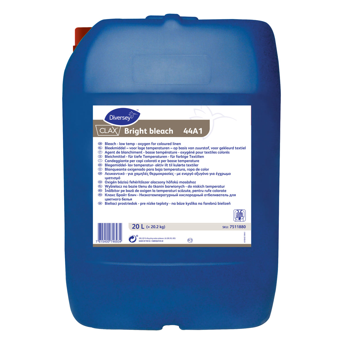 Candeggiante ossigeno per capi colorati Diversey Clax Bright bleach 44A1 20 litri