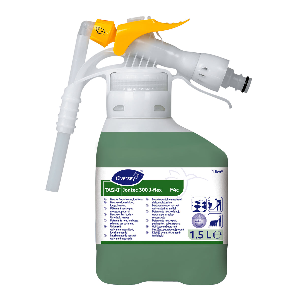 Detergente neutro a bassa schiuma per pavimenti in J-flex Diversey TASKI Jontec 300 J-flex F4c 1,5 litri