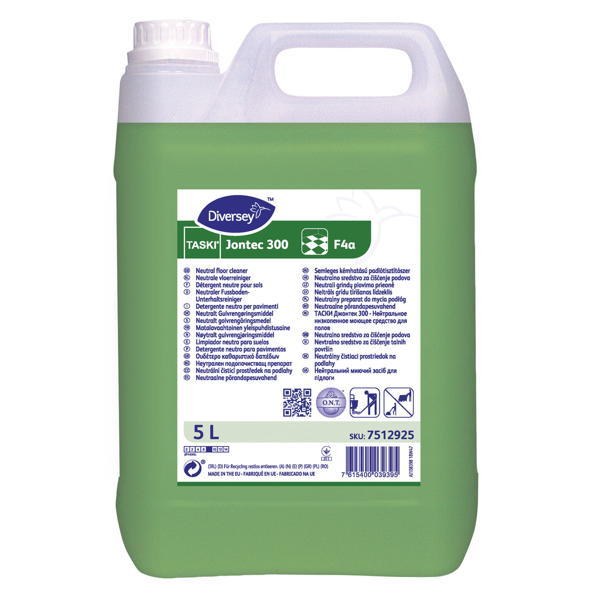 Detergente neutro quotidiano per pavimenti Diversey TASKI Jontec 300 F4a 2x5 litri