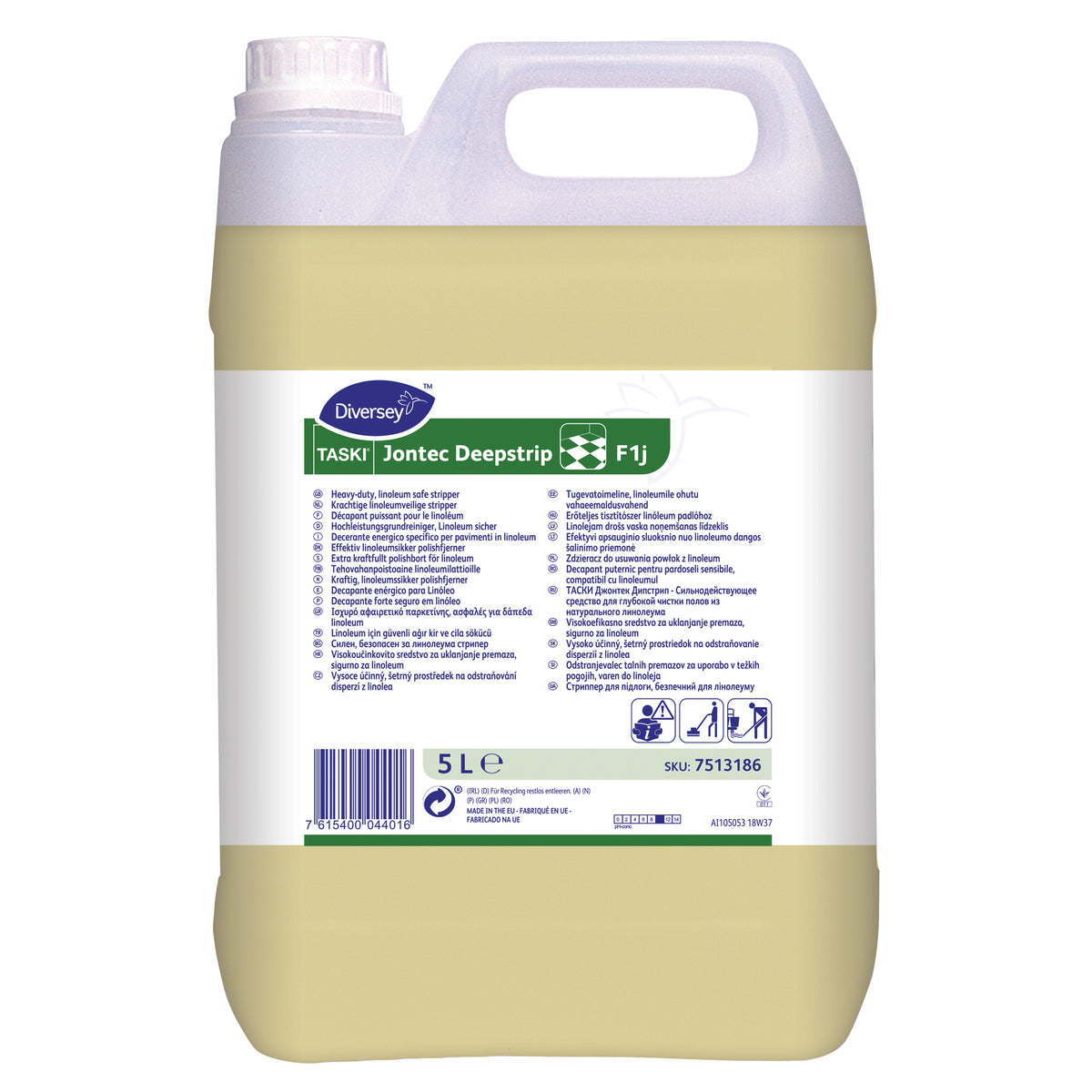 Decerante energico per linoleum Diversey TASKI Jontec Deepstrip F1j 5 litri
