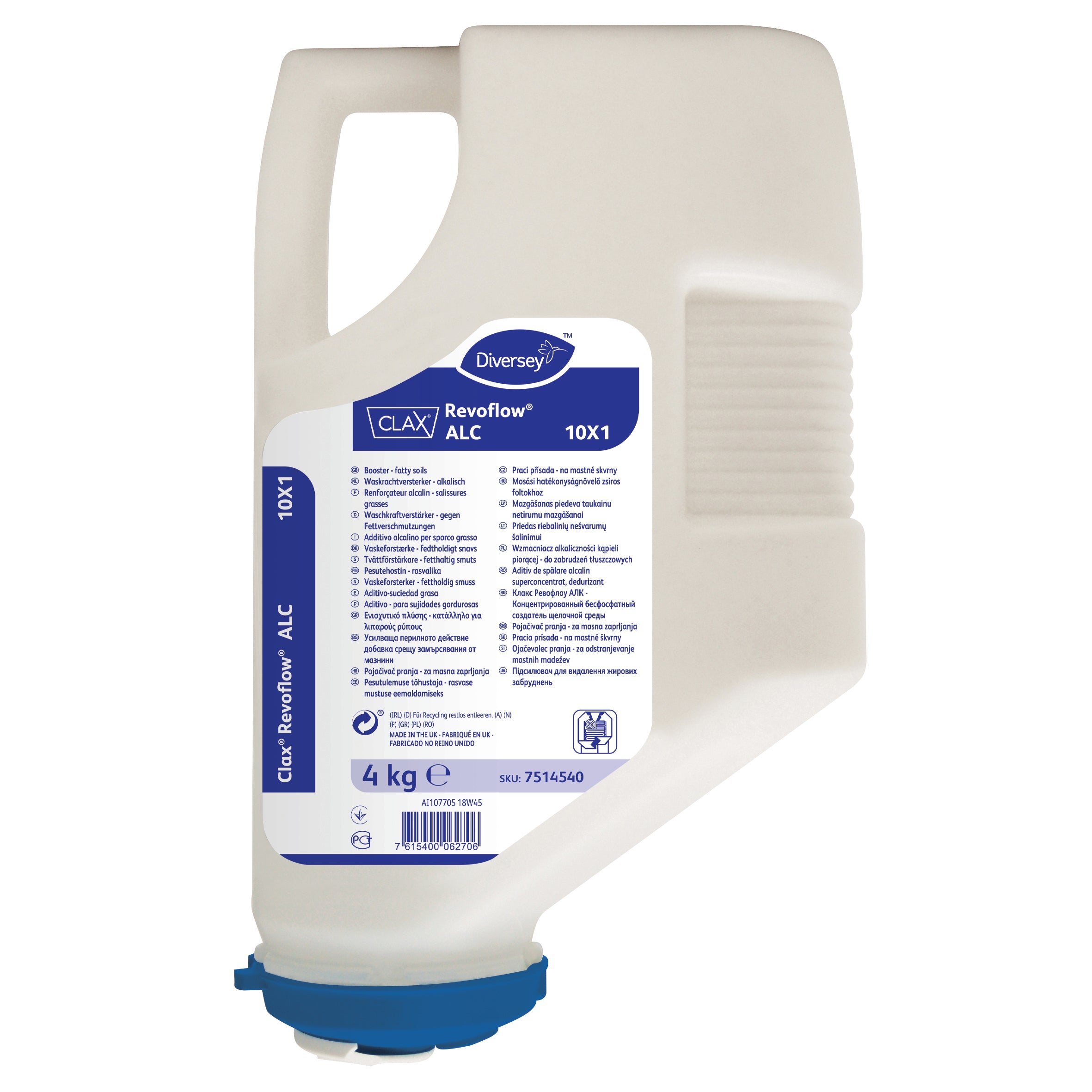 Additivo alcalino in polvere per sporco grasso Diversey Clax Revoflow ALC 10X1 3x4 kg