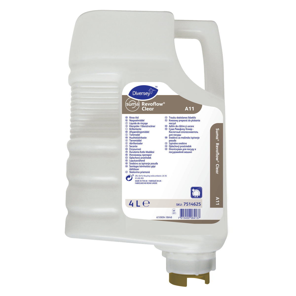 Brillantante acido concentrato Diversey Suma Revoflow Clear A11 4 litri