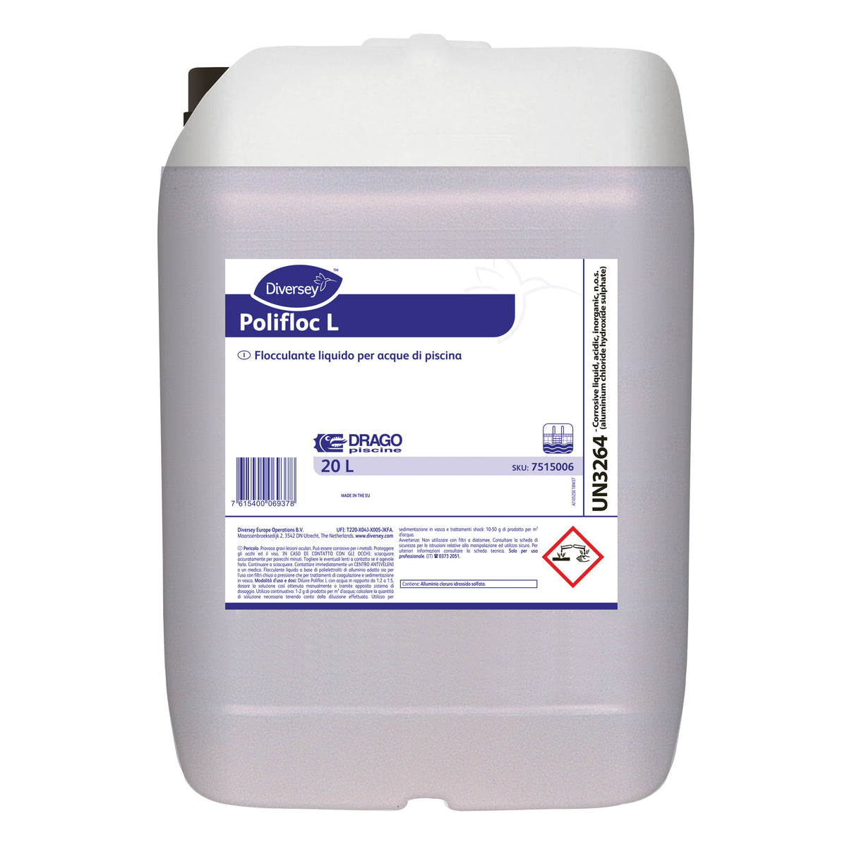 Flocculante liquido a base di poliettroliti Diversey Polifloc L 20 litri