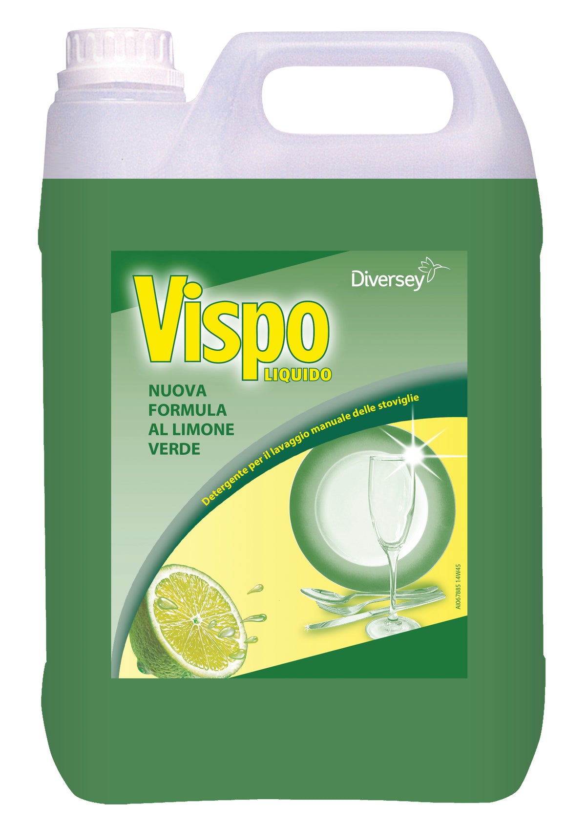 Detergente concentrato per lavaggio manuale stoviglie Diversey Vispo Liquido 5 litri