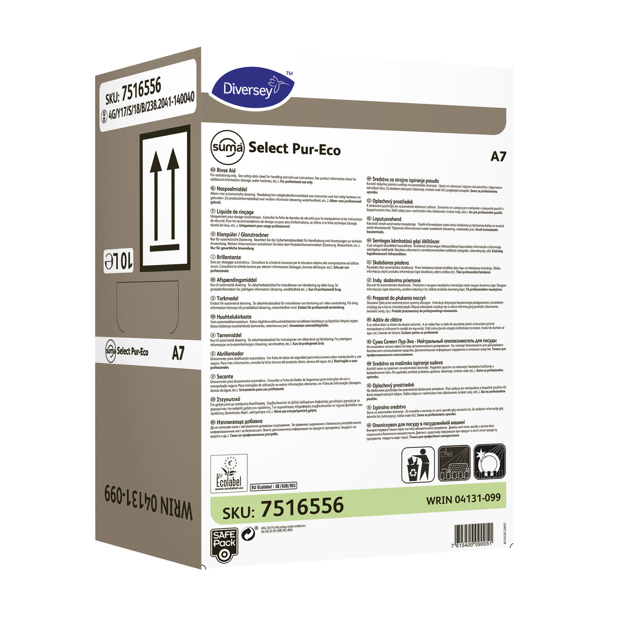 Brillantante neutro concentrato Diversey Suma Select Pur-Eco A7 10 litri