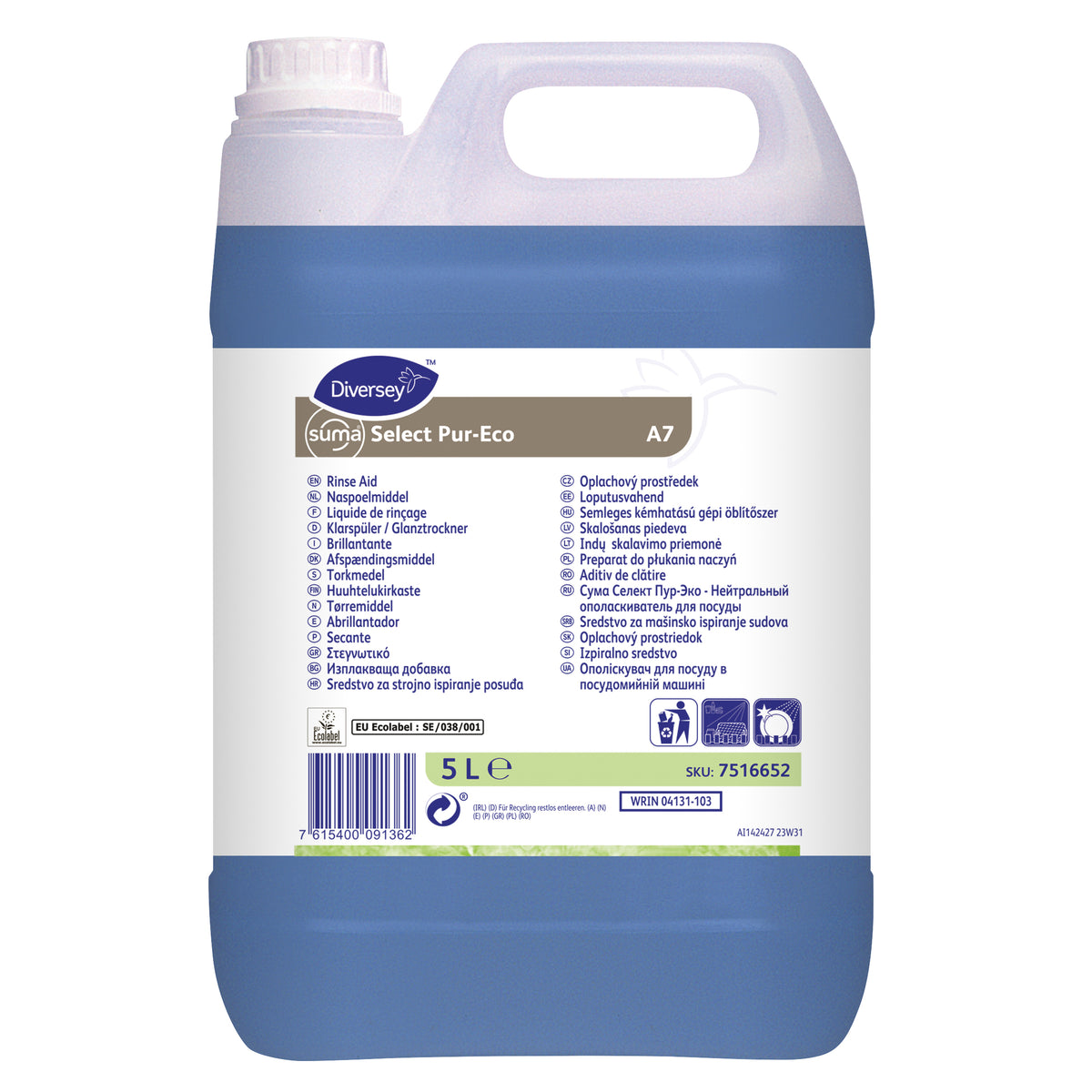 Brillantante neutro concentrato Diversey Suma Select Pur-Eco A7 5 litri