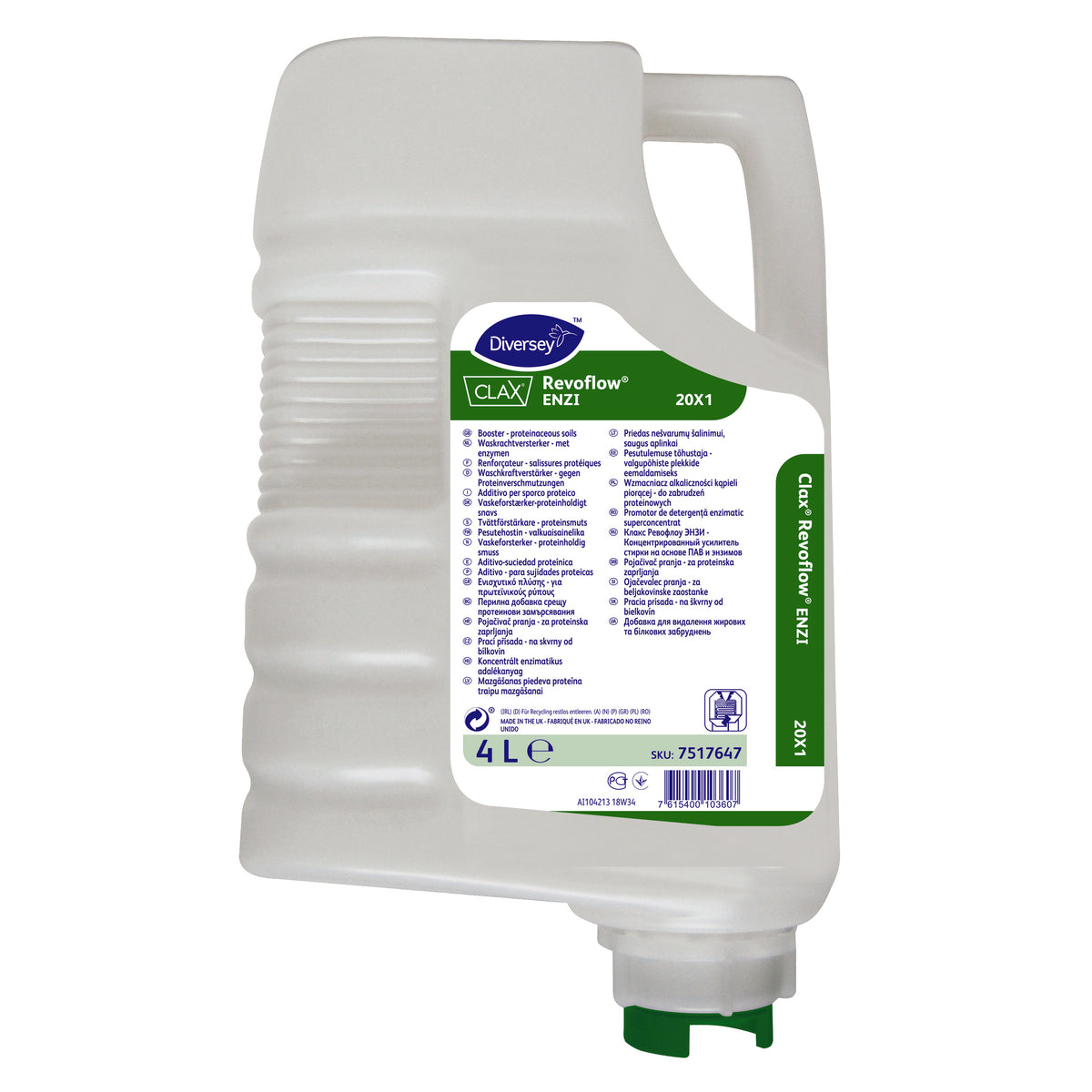 Additivo enzimatico per sporco proteico Diversey Clax Revoflow ENZI 20X1 4 litri