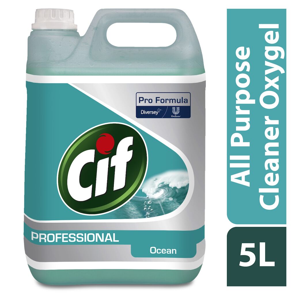 Detergente gel con ossigeno attivo per pulizia pavimenti Cif Oxy Gel 5 lt