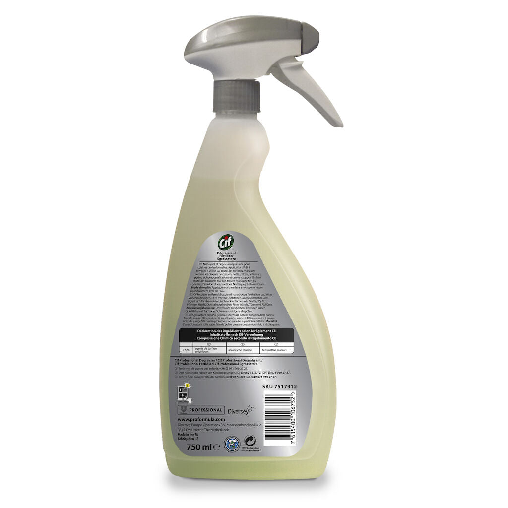 Detergente sgrassante per cucina Diversey Cif Sgrassatore 750 ml