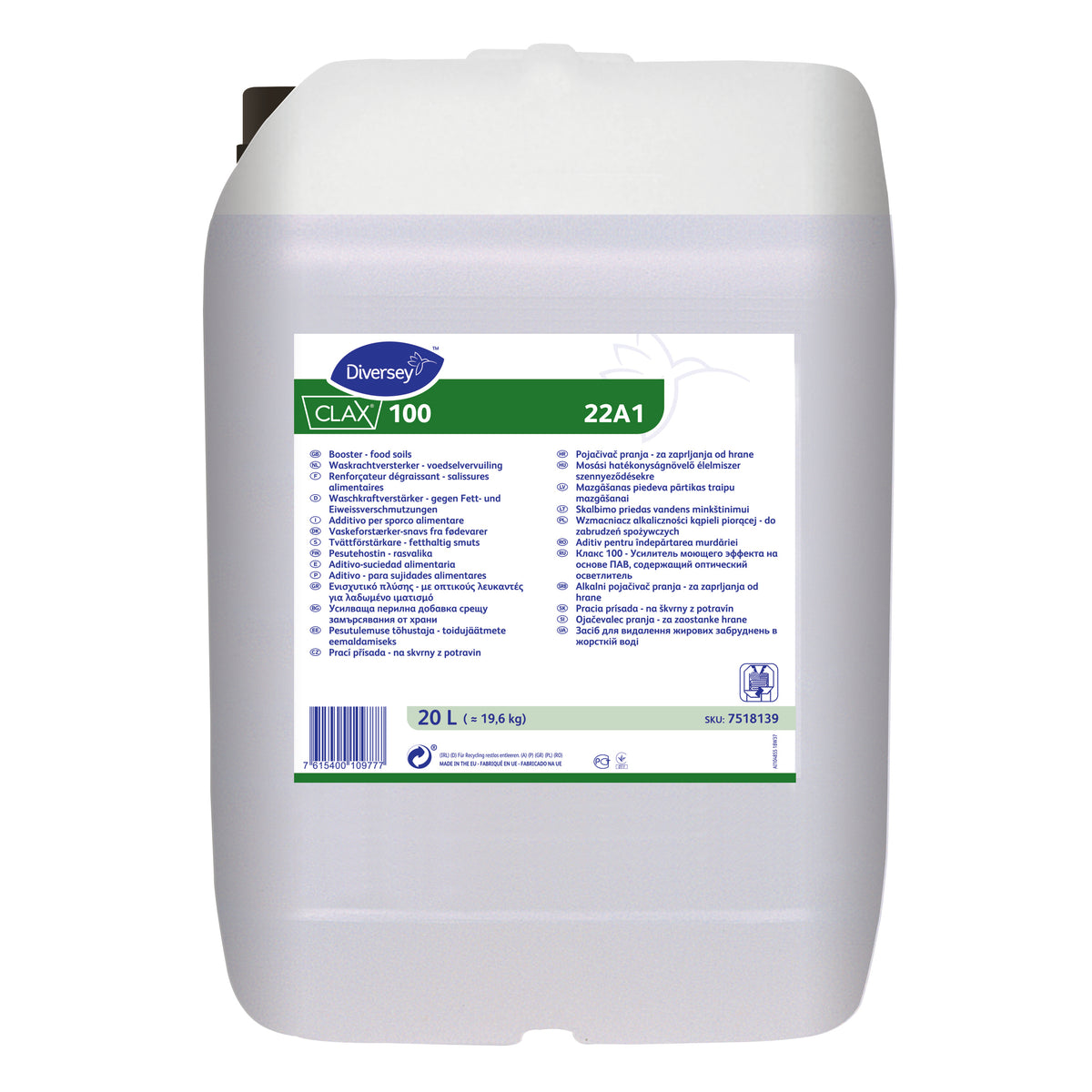 Additivo per sporco alimentare Diversey Clax 100 22A1 20 litri