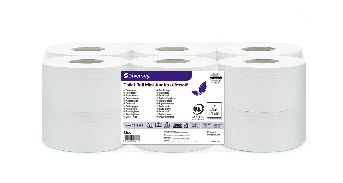 Carta igienica Mini Jumbo Diversey Toilet Roll Mini Jumbo Ultrasoft 145 m 1 pezzo