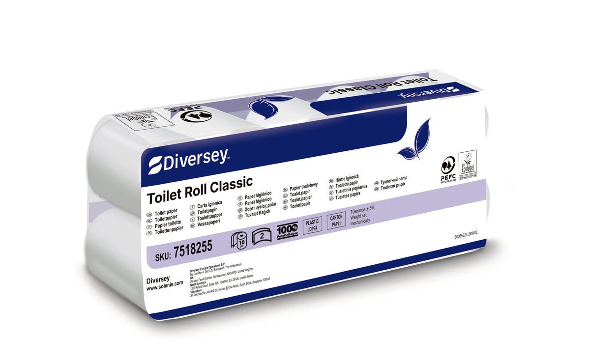 Carta igienica in rotolo Diversey Toilet Roll Classic 16,8 m 12 pezzi