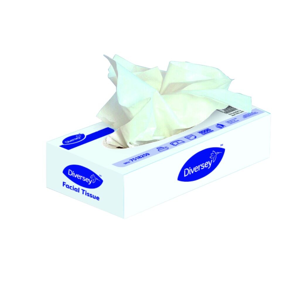 Veline cosmetiche 2 veli Diversey Facial Tissue 21 x 21 cm Bianco 1 pezzo DISPONIBILE IN 7 GIORNI LAVORATIVI