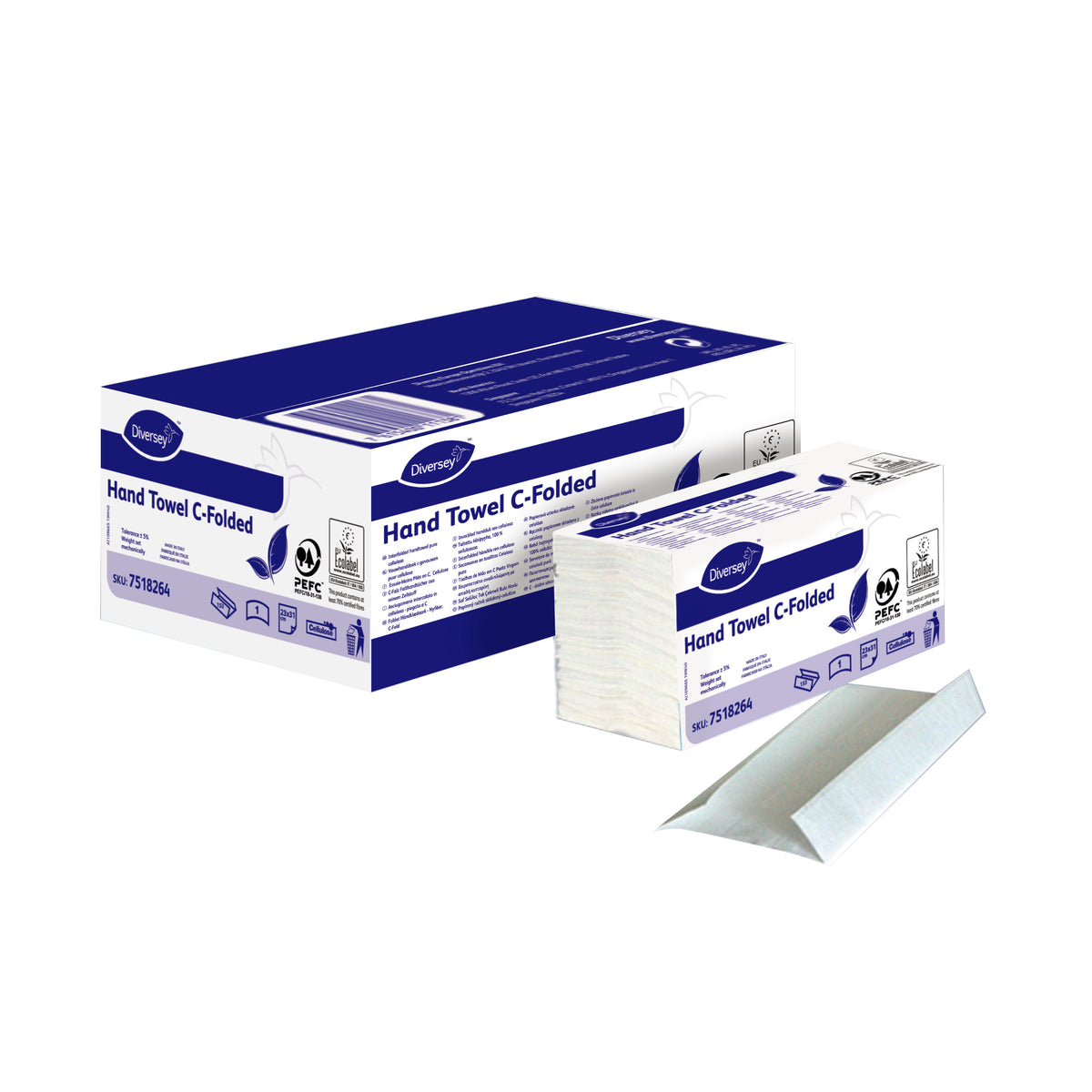 Asciugamani di carta piegati a C Diversey Hand Towel C-Folded 23 x 31 cm 20 pezzi