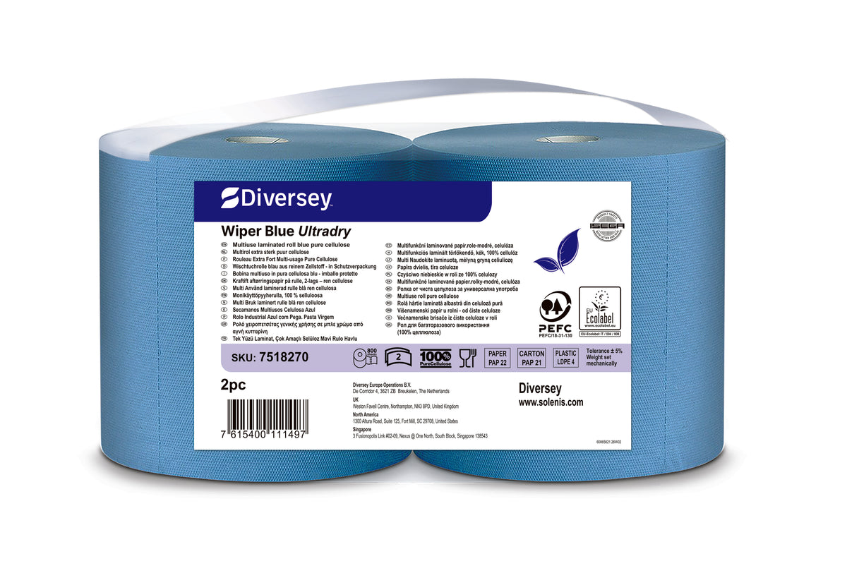 Bobina multiuso blu Diversey Wiper Blue Ultradry 176 m 1 pezzo