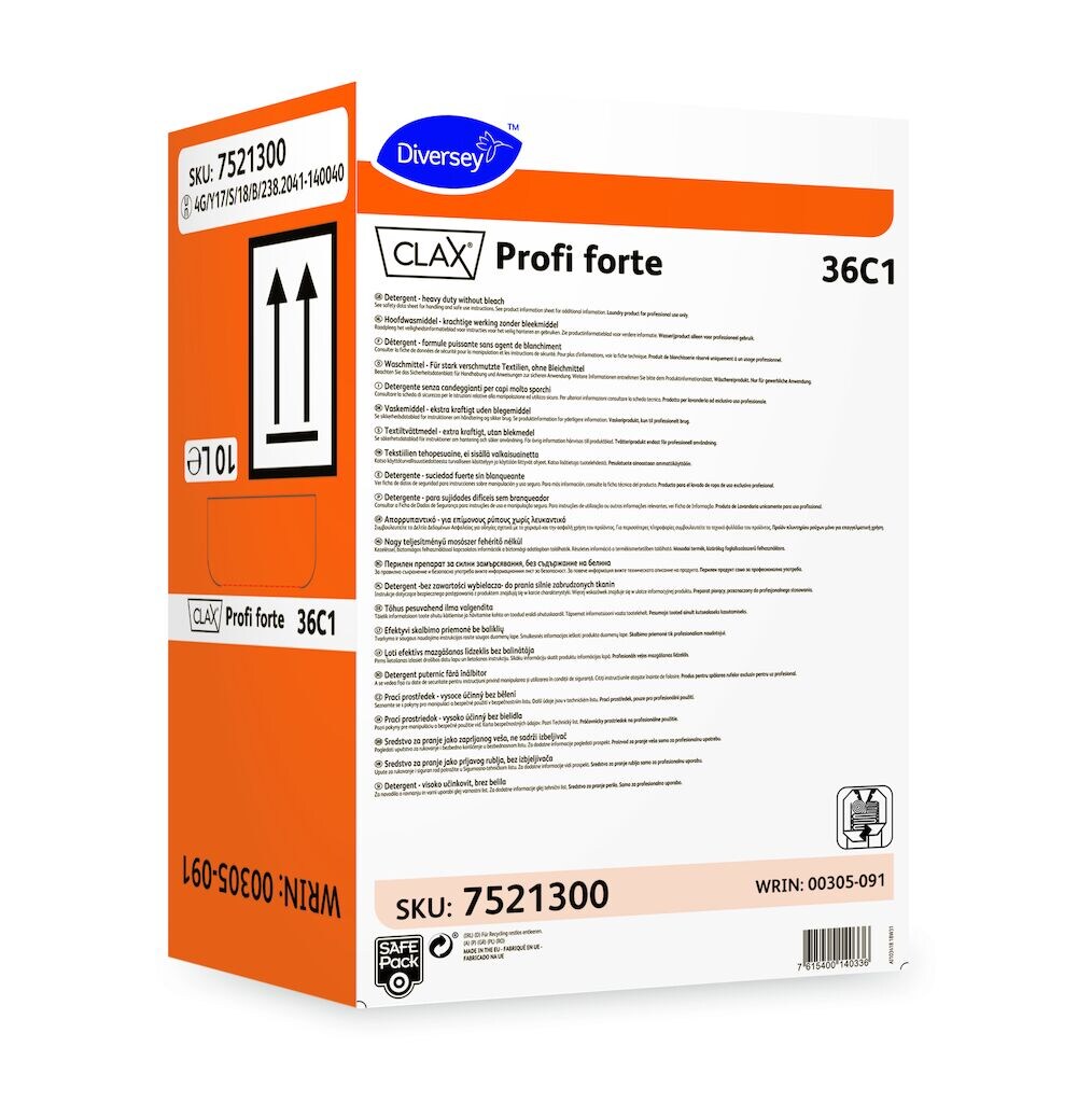 Detersivo liquido per capi molto sporchi acque dure Diversey Clax Profi forte 36C1 10 litri DISPONIBILE IN 7 GIORNI LAVORATIVI