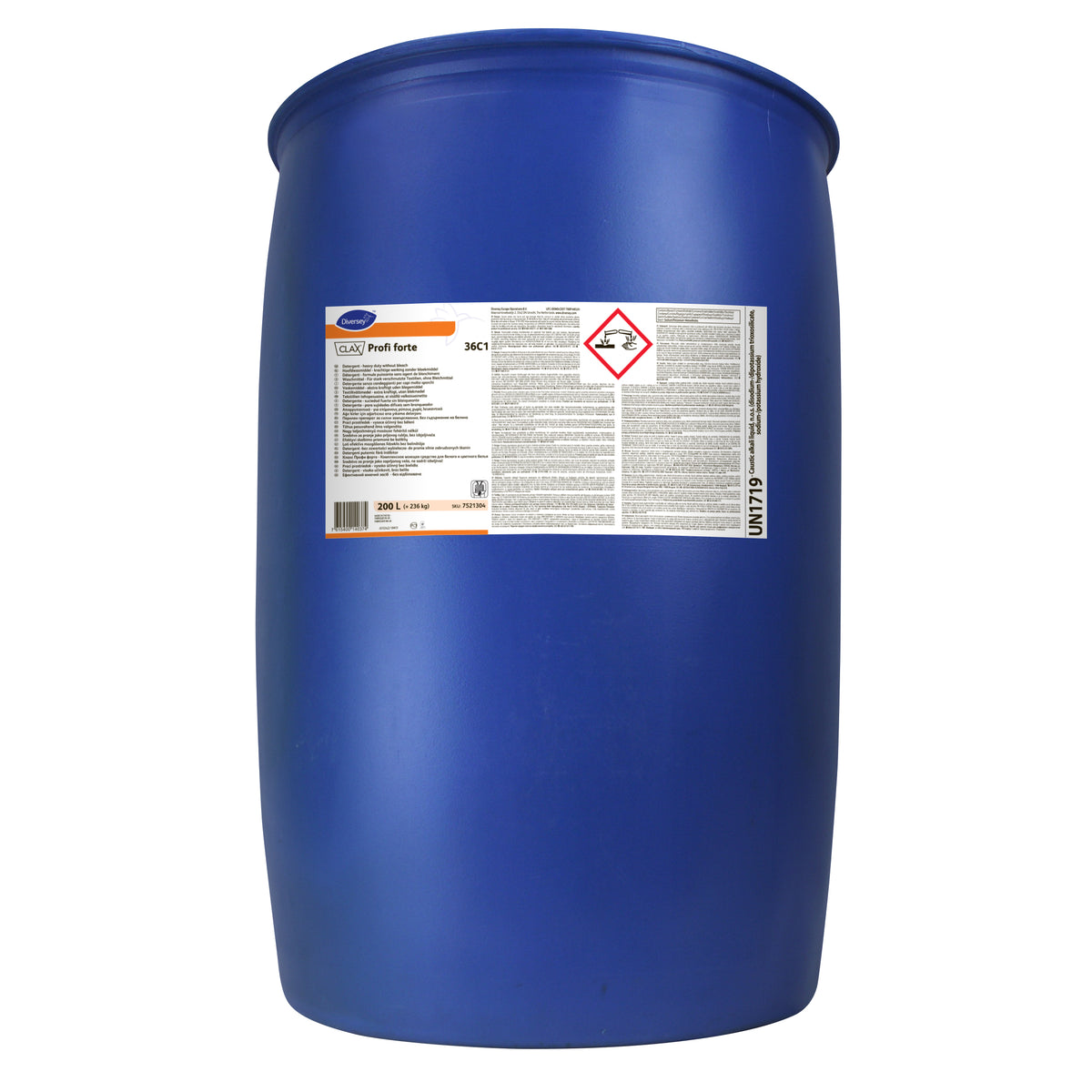 Detersivo liquido per capi molto sporchi acque dure Diversey Clax Profi forte 36C1 200 litri