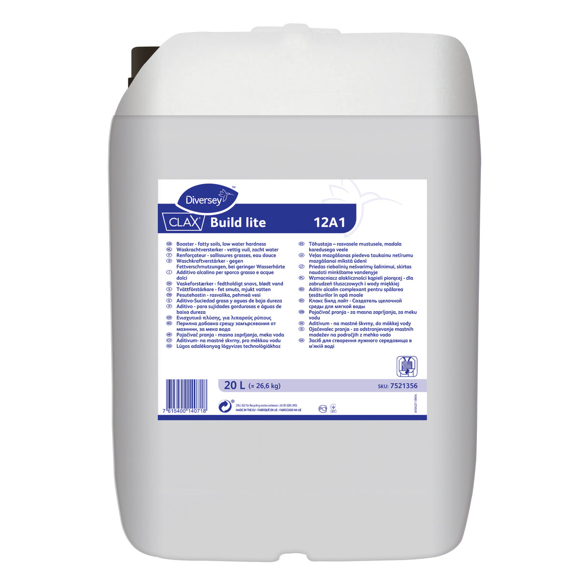 Additivo alcalino per sporco grasso e oleoso Diversey Clax Build lite 12A1 20 litri