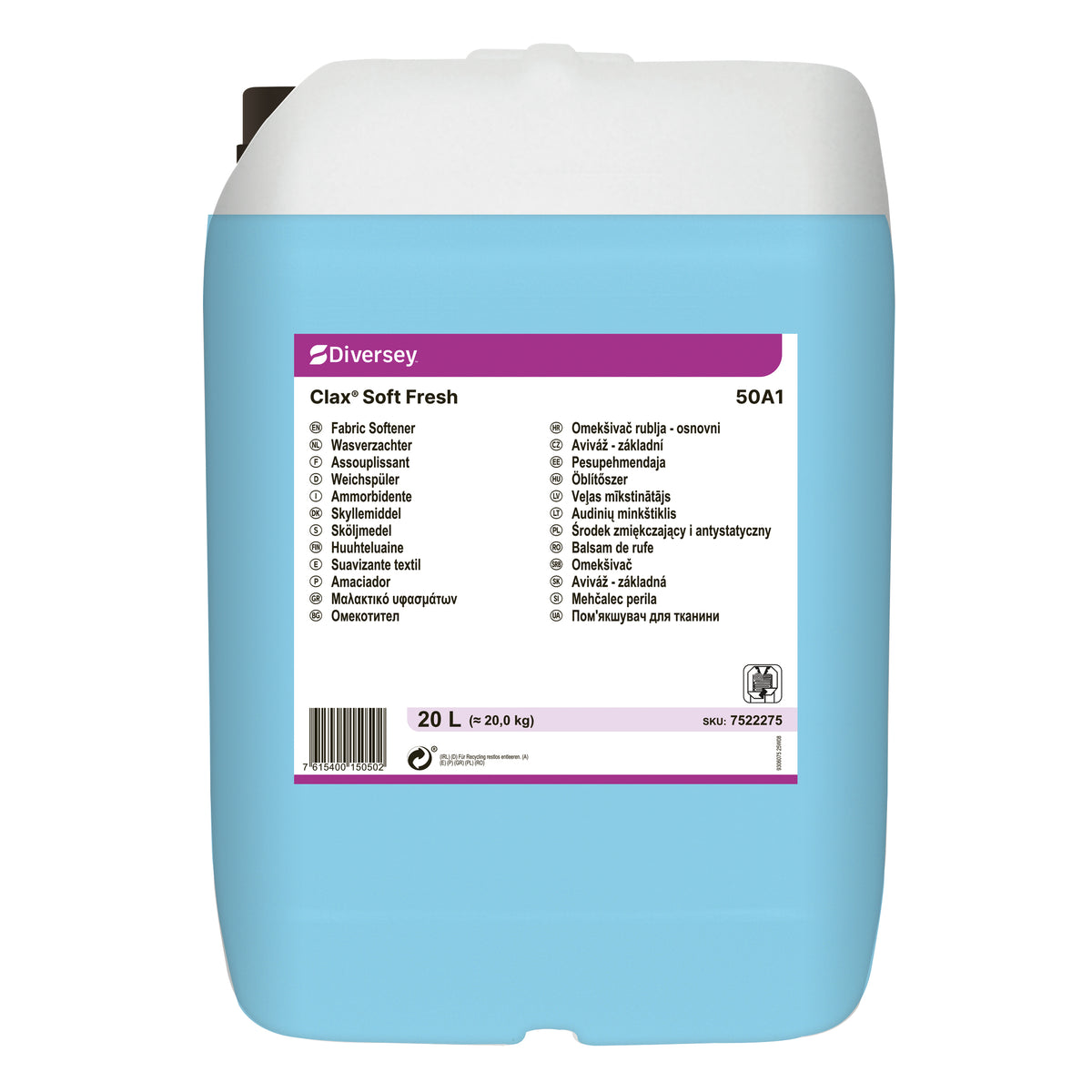 Ammorbidente Diversey Clax Soft Fresh 50A1 20 litri