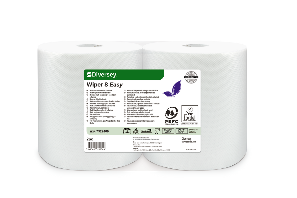 Bobina multiuso Diversey Wiper 8 Easy 165 m 2 pezzi