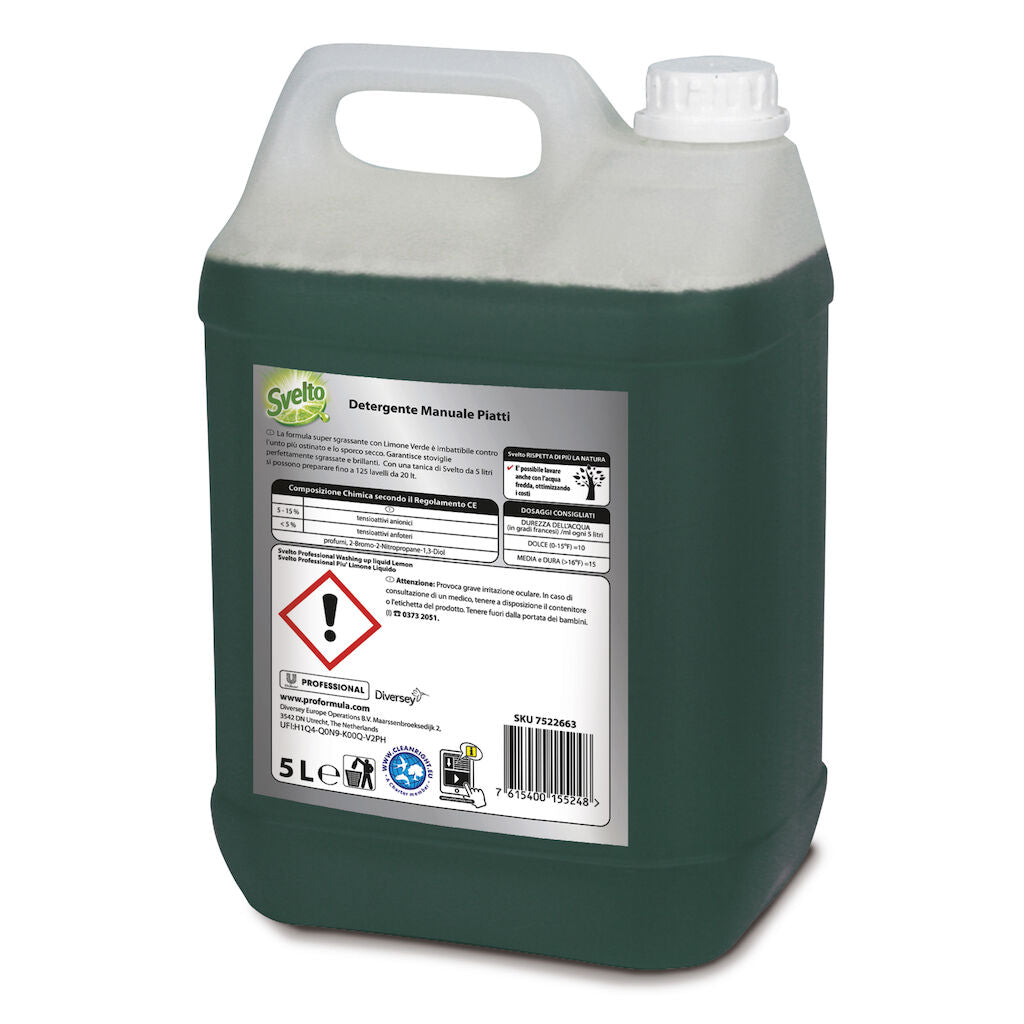 Detergente liquido per stoviglie Svelto Più Limone 5 litri