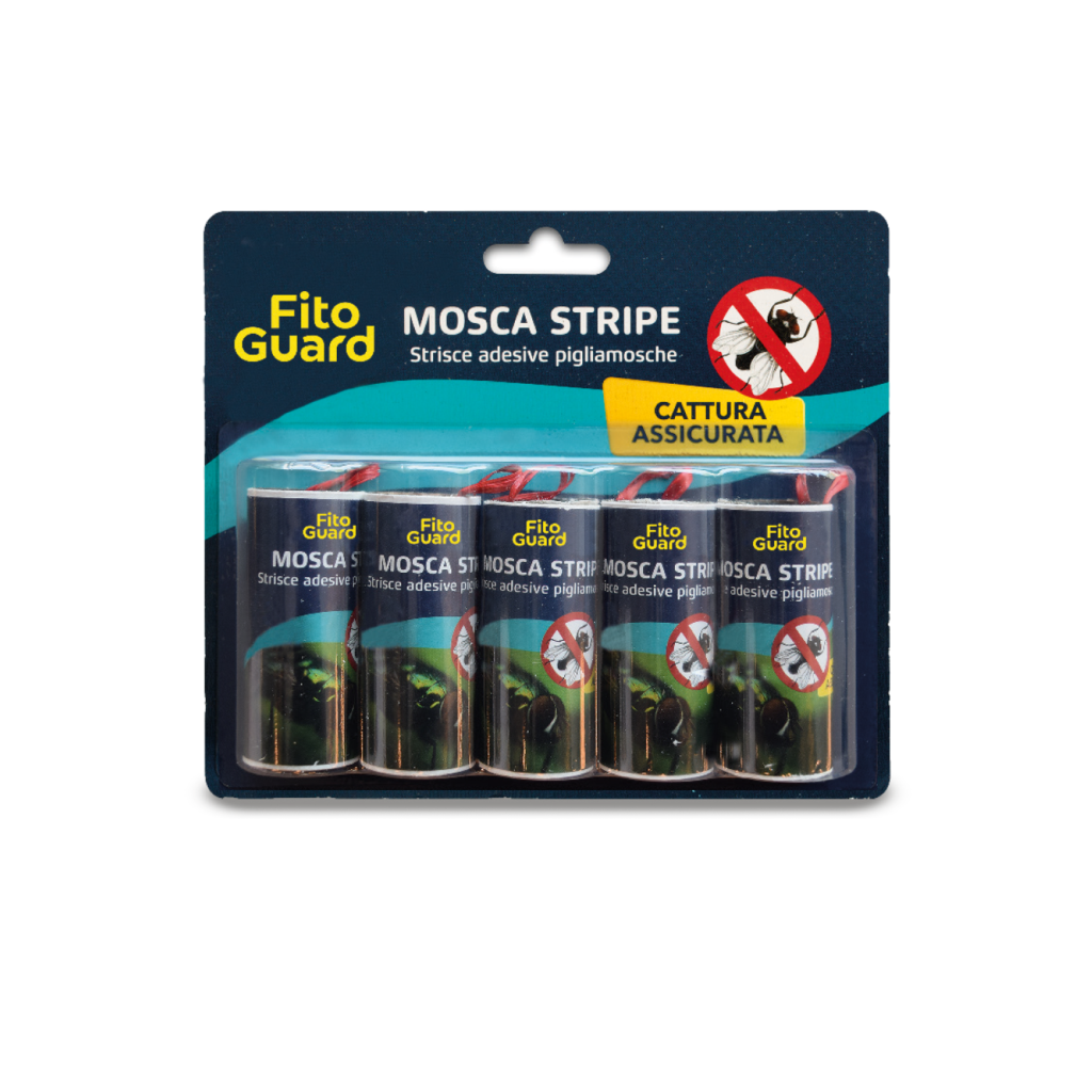 Strisce adesive attrattive per mosche Newpharm Mosca Stripe 5 pezzi