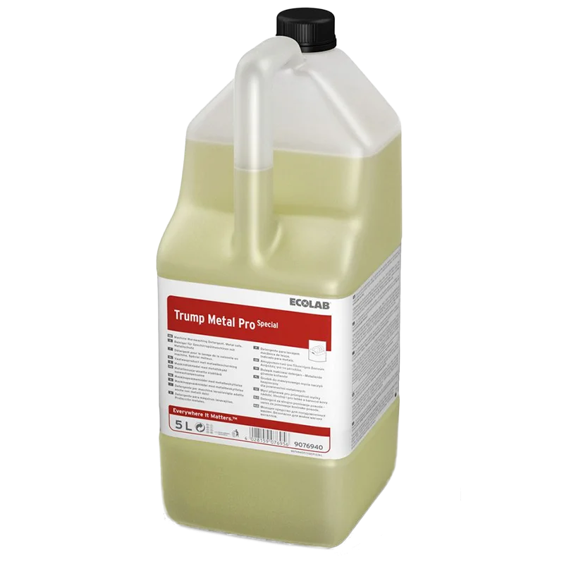 Detergente per lavastoviglie per utensili in alluminio e metalli dolci Ecolab Trump Metal Pro Special 5 litri
